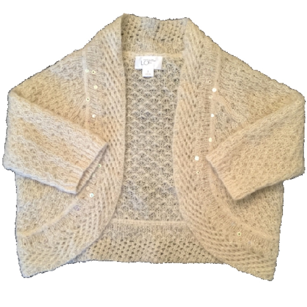Sequined LOFT Vintage Wool Snowflake Shrug